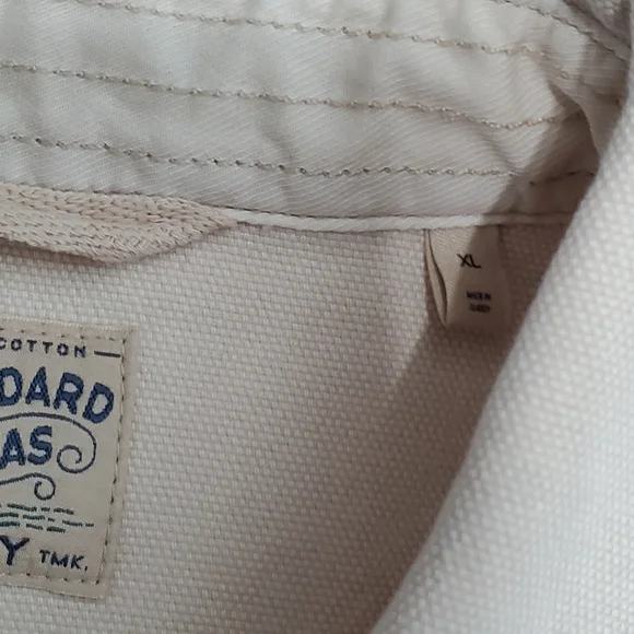 Faherty Sunwashed Organic Cotton CPO Shirt Jacket Sea Salt Mens XL - Picture 7 of 14